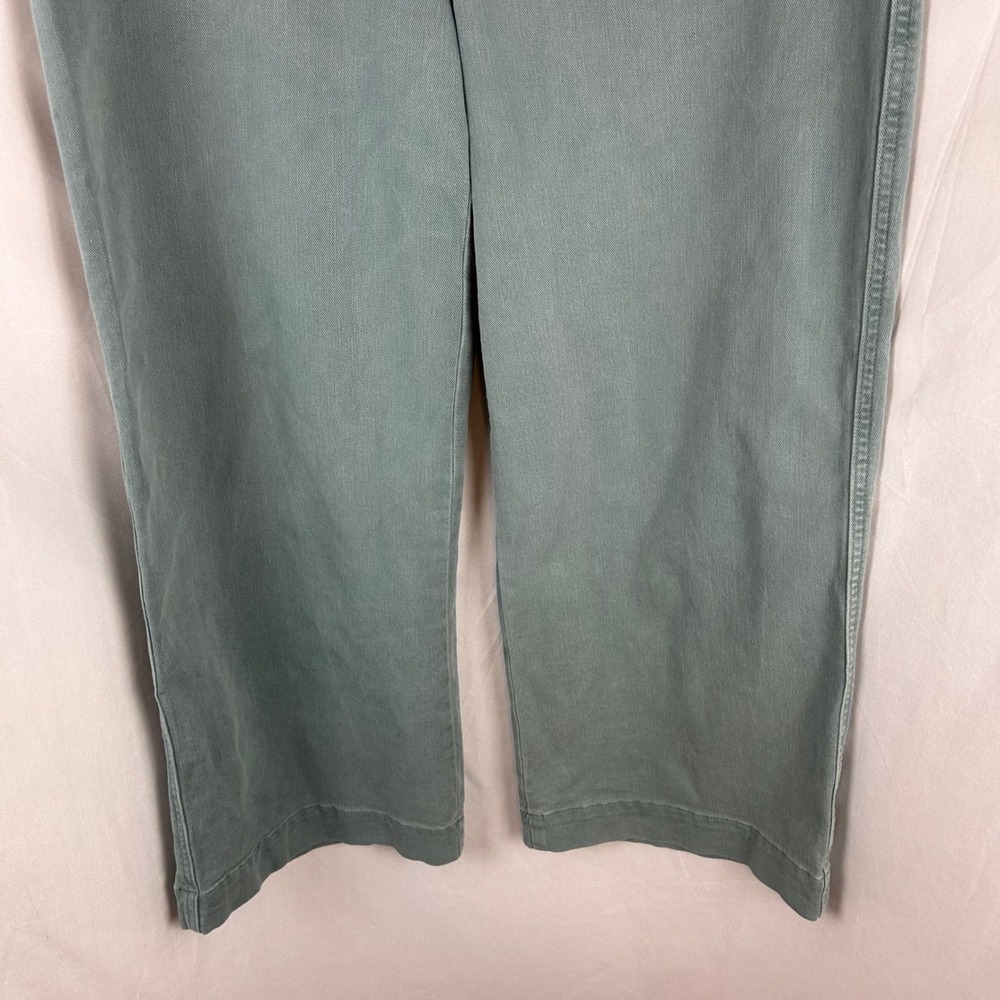 LOFT Palmer Wide Leg Pants Sage Green Utility Patch Pocket Trousers Womens 12 - Picture 4 of 9